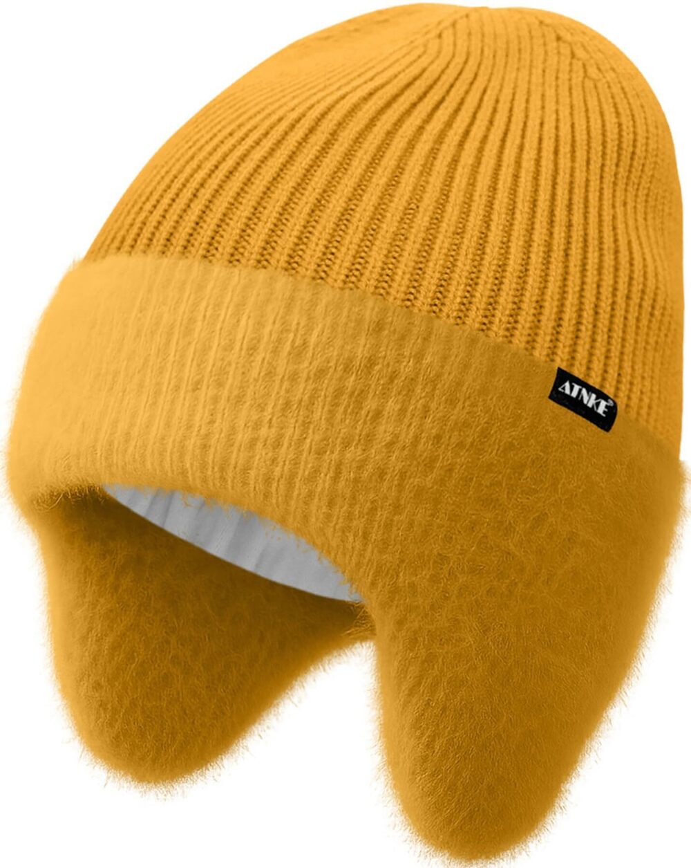 1299 Winter Beanie Hat with Earflap , Soft Warm Fleece Lined Ski Hats Thick